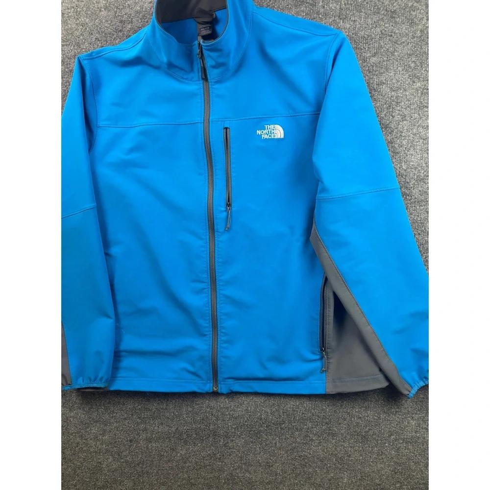 The North Face Softshell Jacket Mens XXL Blue Apex Bionic Full Zip Windproof